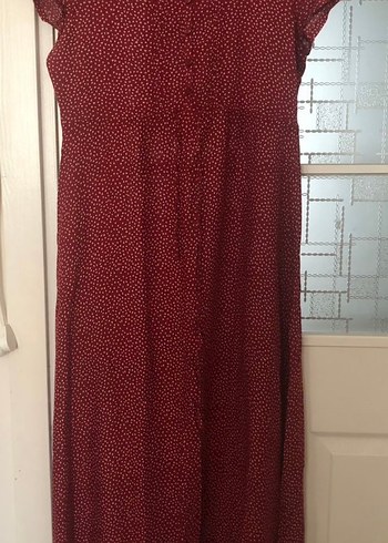 Bordo Uzun Kadın Elbise - Görsel 2