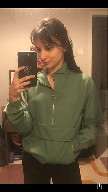 Mint Fermuarlı Bluz