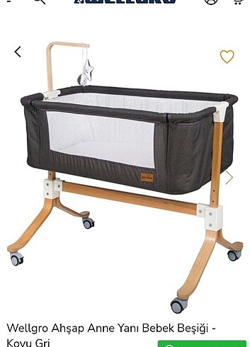 Wellgro Ahşap Anne Yanı Bebek Beşiği