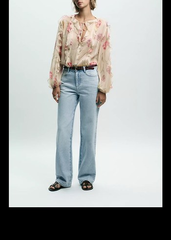 Gri Batik Desenli Midi Kot Pantolon - Görsel 10