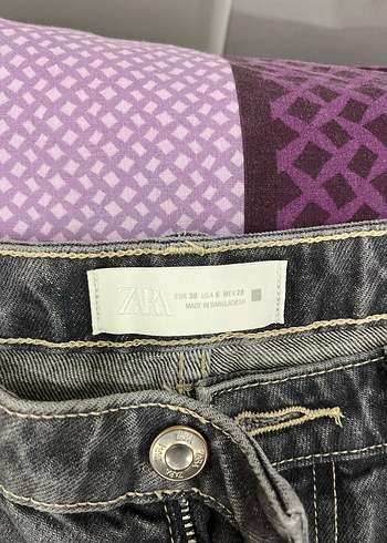 Gri Batik Desenli Midi Kot Pantolon - Görsel 4