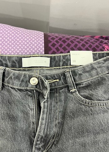 Gri Batik Desenli Midi Kot Pantolon - Görsel 3