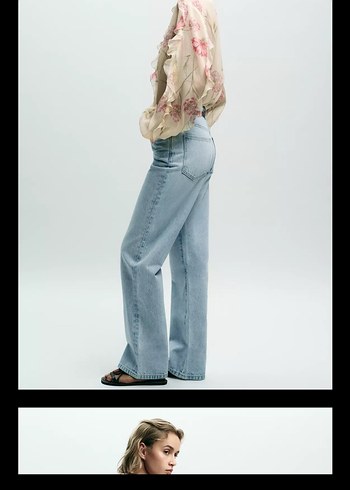 Gri Batik Desenli Midi Kot Pantolon - Görsel 7