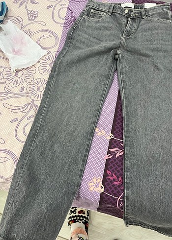 Gri Batik Desenli Midi Kot Pantolon - Görsel 2