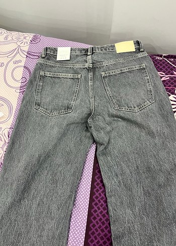 Gri Batik Desenli Midi Kot Pantolon - Görsel 5