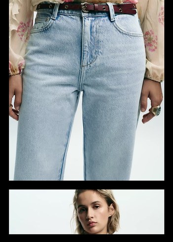 Gri Batik Desenli Midi Kot Pantolon - Görsel 9