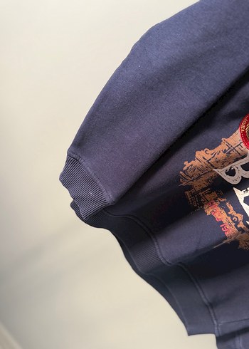 Erkek Çocuk Mavi Bisiklet Baskılı Sweatshirt - Görsel 3