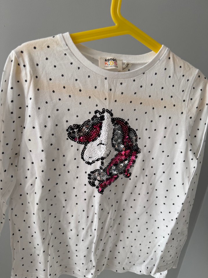 Kız Çocuk Payetli Uzun Kollu Tişört - Görsel 2