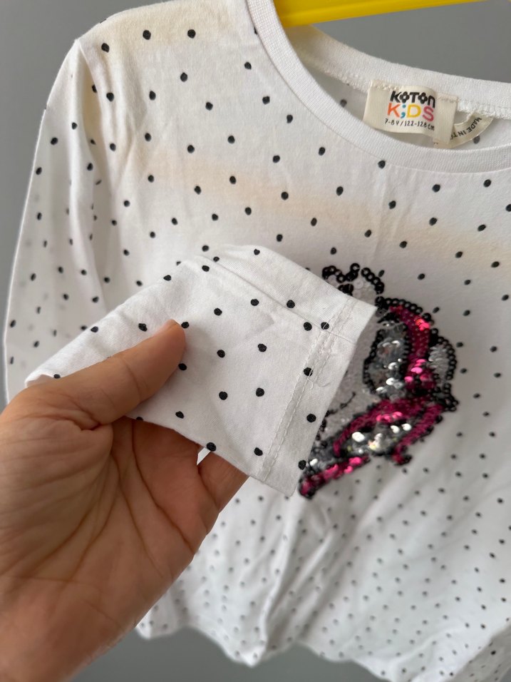 Kız Çocuk Payetli Uzun Kollu Tişört - Görsel 4
