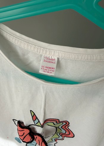 Kız Çocuk Renkli Baskılı Kısa Kollu Pijama Takımı - Görsel 4