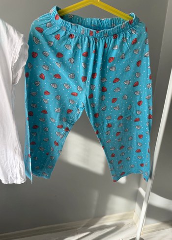 Kız Çocuk Renkli Baskılı Kısa Kollu Pijama Takımı - Görsel 3