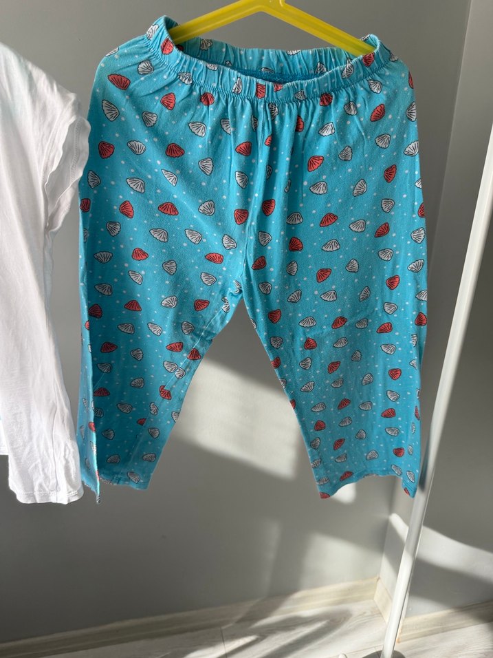 Kız Çocuk Renkli Baskılı Kısa Kollu Pijama Takımı - Görsel 3