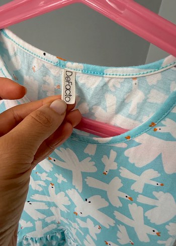 Kolsuz Mavi Renkli Kız Elbisesi - Görsel 4