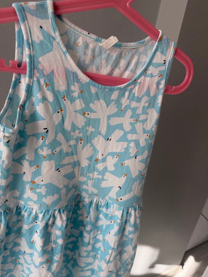 Kolsuz Mavi Renkli Kız Elbisesi - Görsel 3