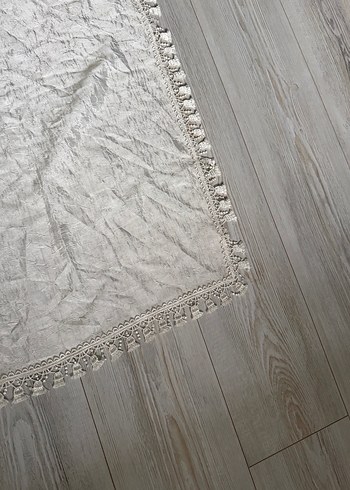 Nakışlı Bohem Gri Beyaz Masa Örtüsü - Görsel 3