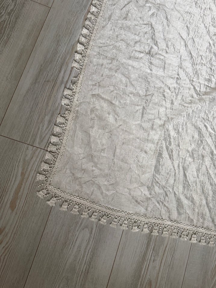 Nakışlı Bohem Gri Beyaz Masa Örtüsü - Görsel 2