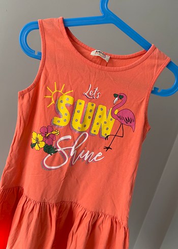 Renkli Baskılı Kolsuz Kız Çocuk Elbise - Görsel 3