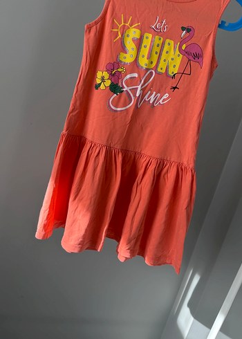 Renkli Baskılı Kolsuz Kız Çocuk Elbise - Görsel 2