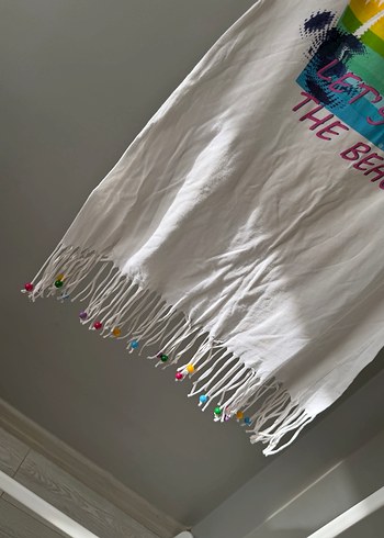 Püsküllü Pamuklu Plaj Üstü - Görsel 2