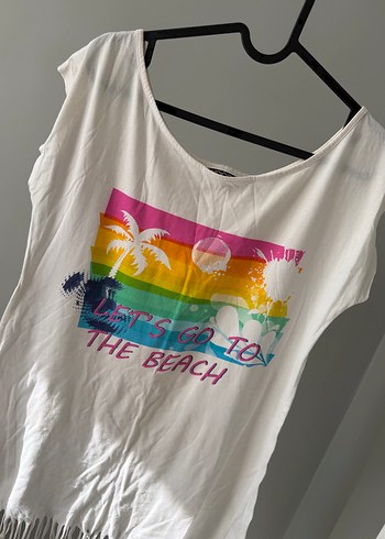 Püsküllü Pamuklu Plaj Üstü - Görsel 3