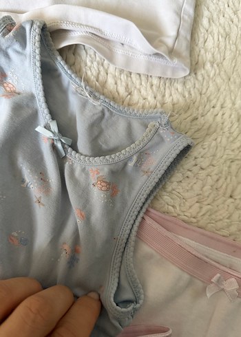 Beyaz ve pastel çocuk iç çamaşırı seti - Görsel 6