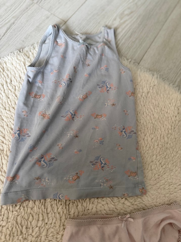 Beyaz ve pastel çocuk iç çamaşırı seti - Görsel 4