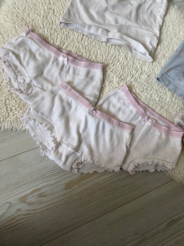 Beyaz ve pastel çocuk iç çamaşırı seti - Görsel 2