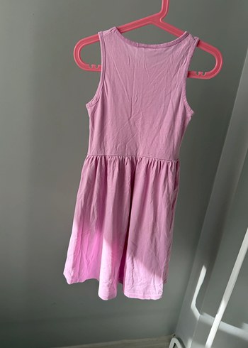 Pembe Nakışlı Kolsuz Kız Elbisesi - Görsel 4