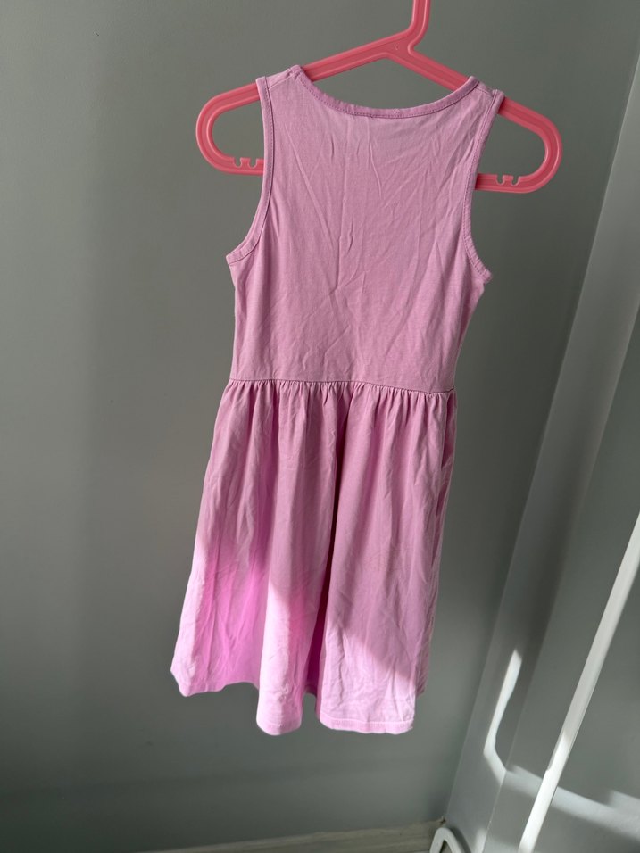 Pembe Nakışlı Kolsuz Kız Elbisesi - Görsel 4