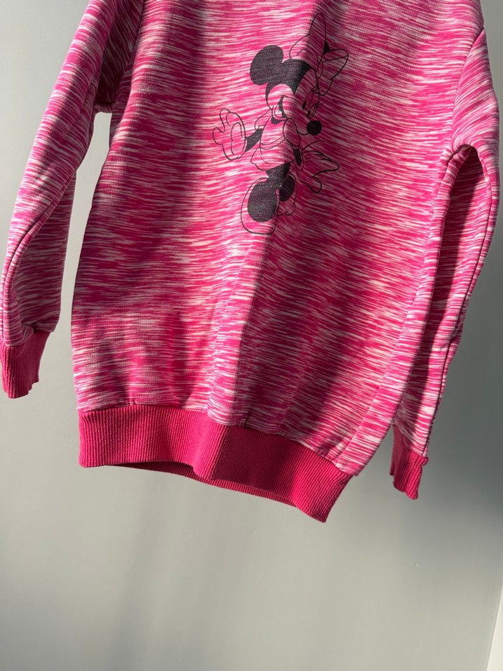 Kız Çocuk Pembe Batik Desenli Sweatshirt - Görsel 2