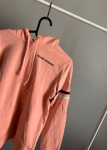 Diğer Pembe Kapüşonlu Fermuarlı Sweatshirt