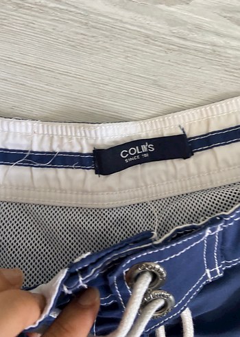 Erkek Mavi Belden Bağlamalı Mini Deniz Şortu - Görsel 4