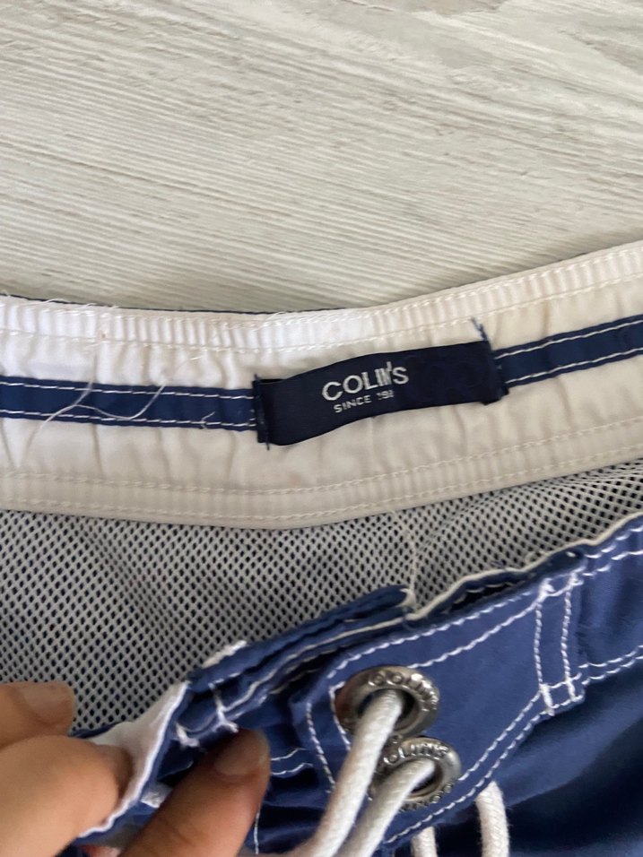 Erkek Mavi Belden Bağlamalı Mini Deniz Şortu - Görsel 4