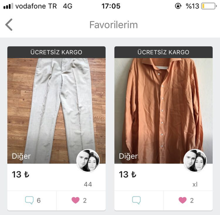 44 Beden ten rengi Renk Kumaş pantolon