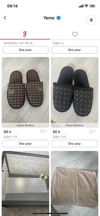 2 adet erkek ev terliği
