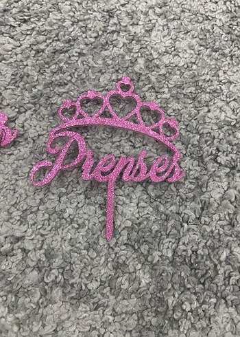 Prenses yazılı pasta süsü - Görsel 2