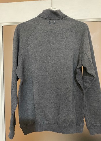 s Beden gri Renk Gri Yarım Fermuarlı Erkek Sweatshirt