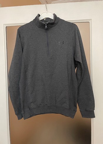 Gri Yarım Fermuarlı Erkek Sweatshirt
