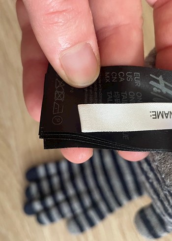 Çizgili Gri çocuk Örgü Eldiven - Görsel 2