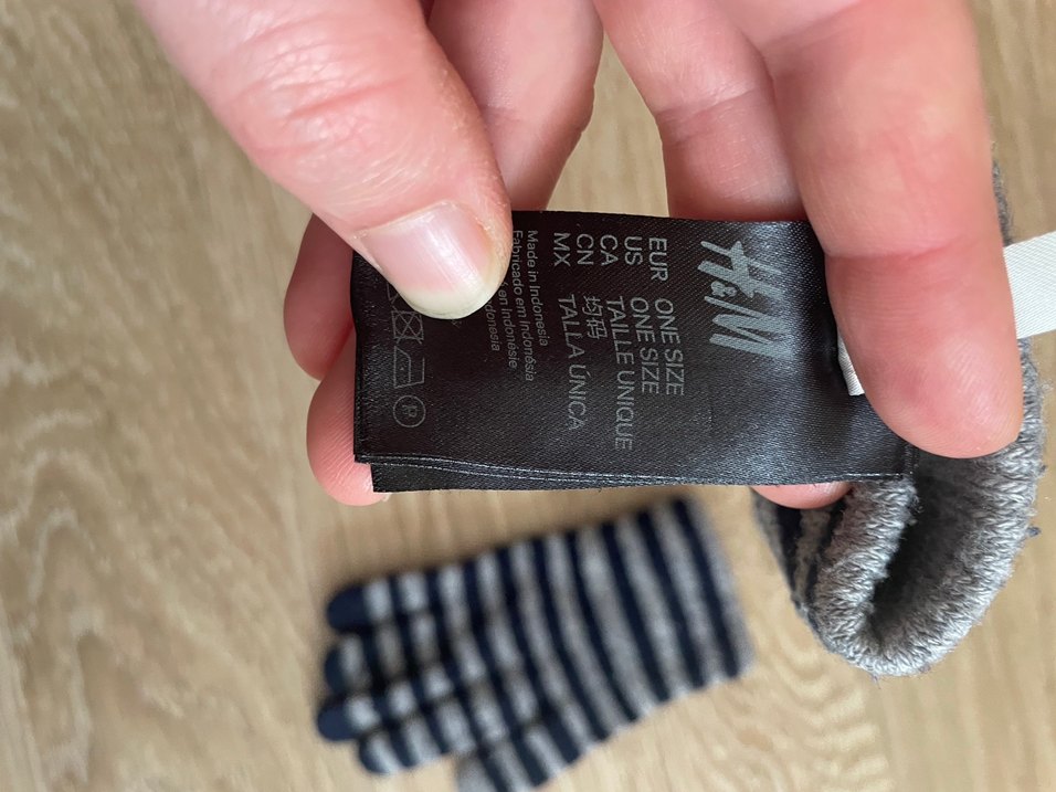 Çizgili Gri çocuk Örgü Eldiven - Görsel 3