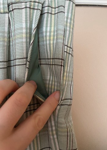 Stradivarius ekoseli kadın pantolon - Görsel 3