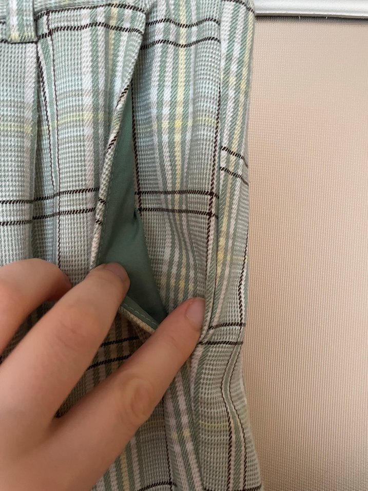 Stradivarius ekoseli kadın pantolon - Görsel 3