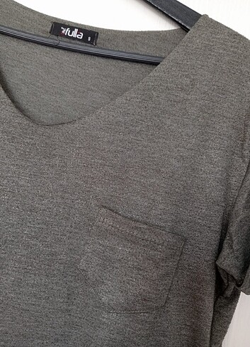 Diğer Y2K Haki Yeşil Basic T-shirt