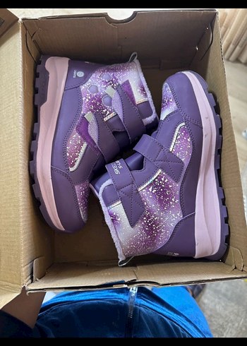 Skechers Mor Baskılı Kız Çocuk Spor Ayakkabı Velcro - Görsel 3