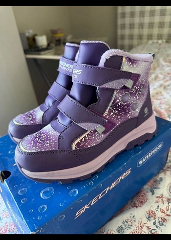 Skechers Mor Baskılı Kız Çocuk Spor Ayakkabı Velcro - Görsel 2