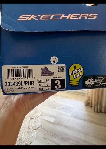 Skechers Mor Baskılı Kız Çocuk Spor Ayakkabı Velcro - Görsel 7
