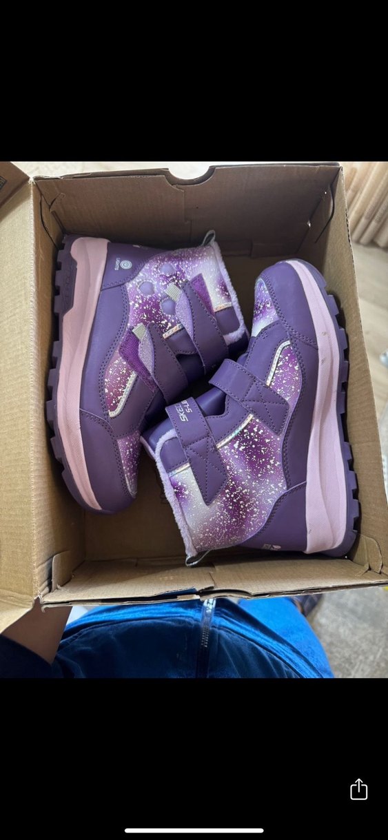 Skechers Mor Baskılı Kız Çocuk Spor Ayakkabı Velcro - Görsel 3