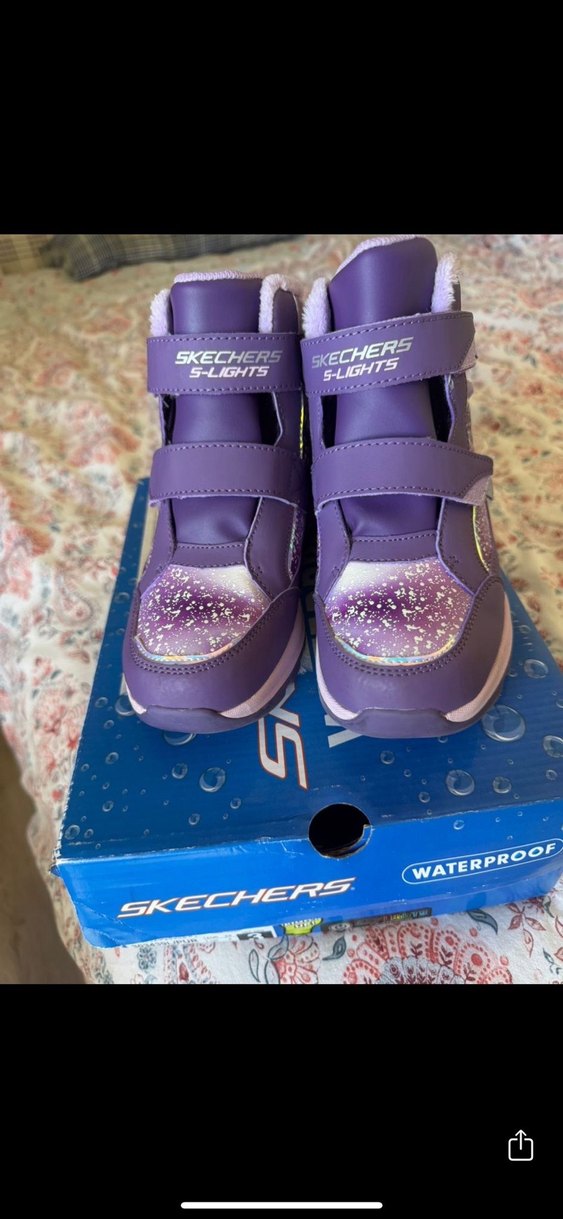 Skechers Mor Baskılı Kız Çocuk Spor Ayakkabı Velcro - Görsel 5