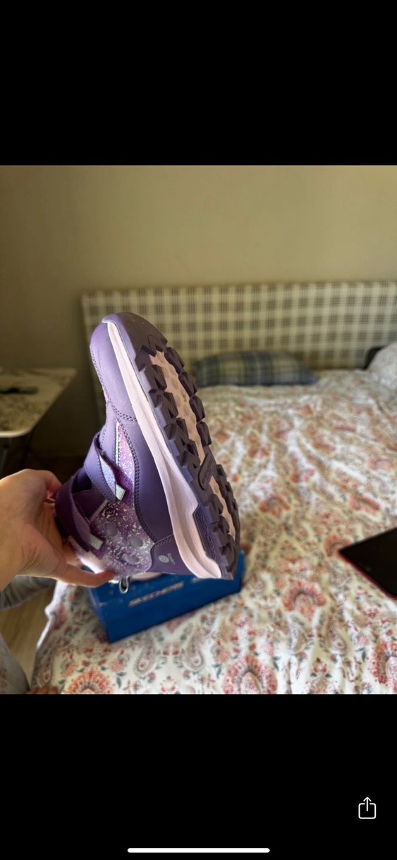 Skechers Mor Baskılı Kız Çocuk Spor Ayakkabı Velcro - Görsel 4