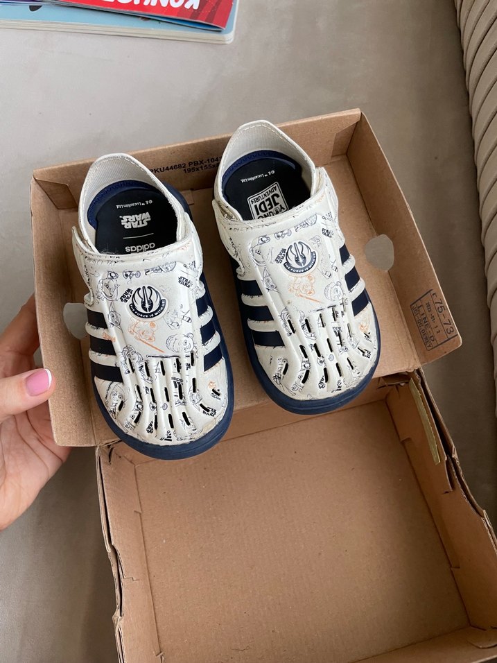 Beyaz Erkek Çocuk Velcro Bantlı Sandalet - Görsel 2